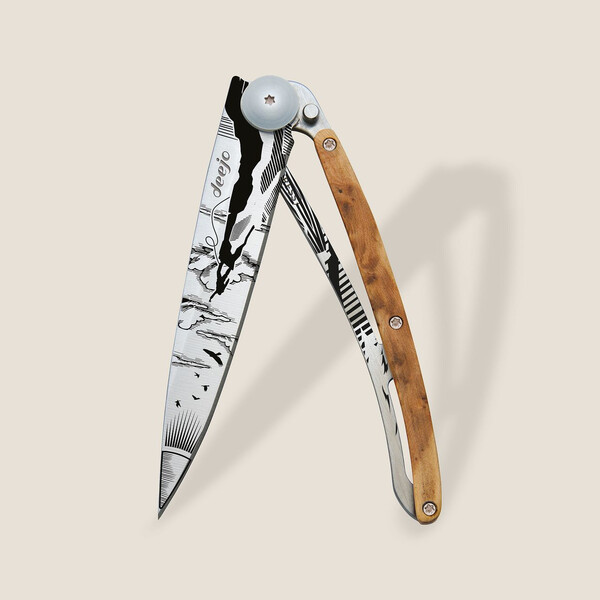 Джобен нож Deejo Deejo 37g, Juniper wood / Climbing 1CB000031