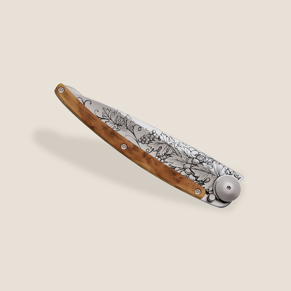 Джобен нож Deejo Deejo 37g, Juniper wood / Grand Cru 1CB000089