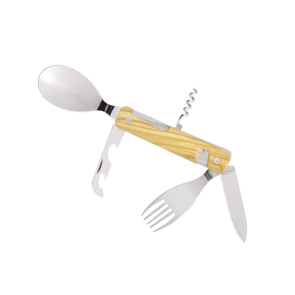Комплект за хранене Akinod Multifunction Cutlery 13H25, Olive Wood A02M00001