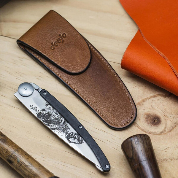 Калъф за ножове Deejo 37g, Belt leather sheath natural DEE000504