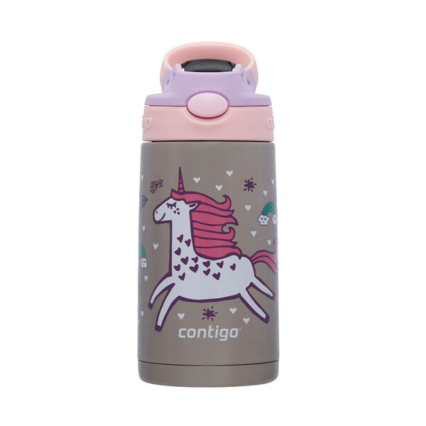 Детска бутилка CONTIGO Easy Clean, неръждаема стомана, 380 мл, Flying Unicorn 2178083