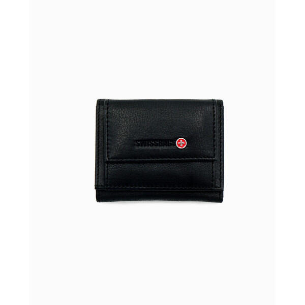 Кожен калъф за кредитни карти Swissbags с монетник, черен
