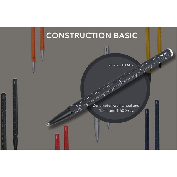 Многофункционална химикалка Troika - CONSTRUCTION BASIC, черна