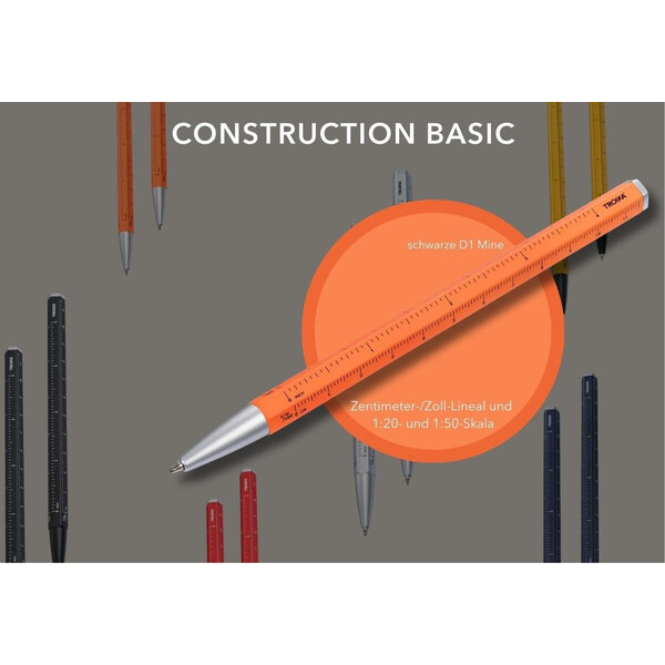 Многофункционална химикалка Troika - CONSTRUCTION BASIC, оранжева