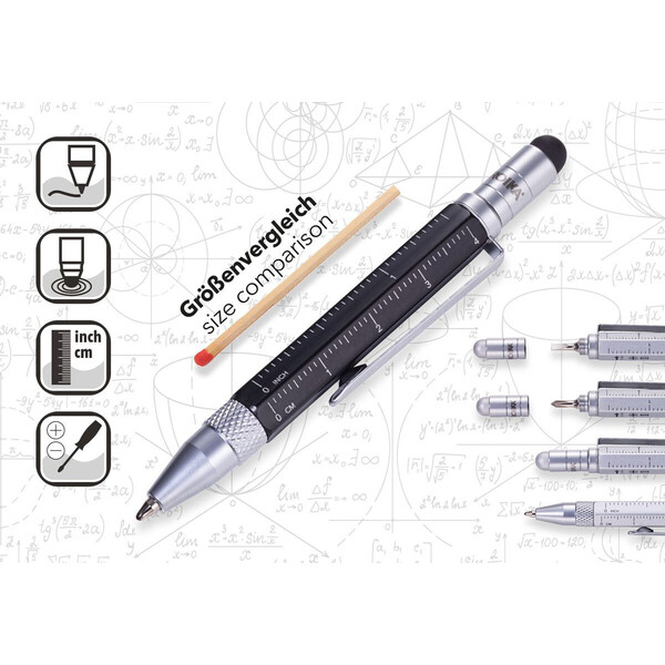 Многофункционална метална химикалка TROIKA LILIPUT TOOL PEN, черна