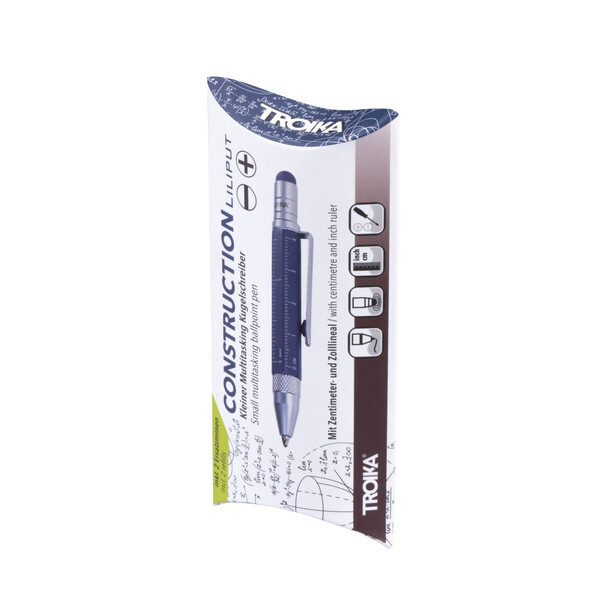 Многофункционална метална химикалка TROIKA LILIPUT TOOL PEN, синя
