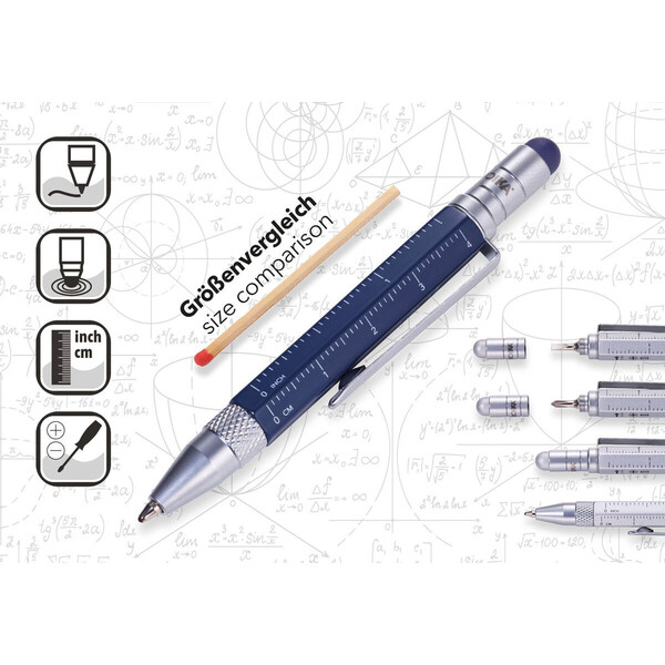 Многофункционална метална химикалка TROIKA LILIPUT TOOL PEN, синя