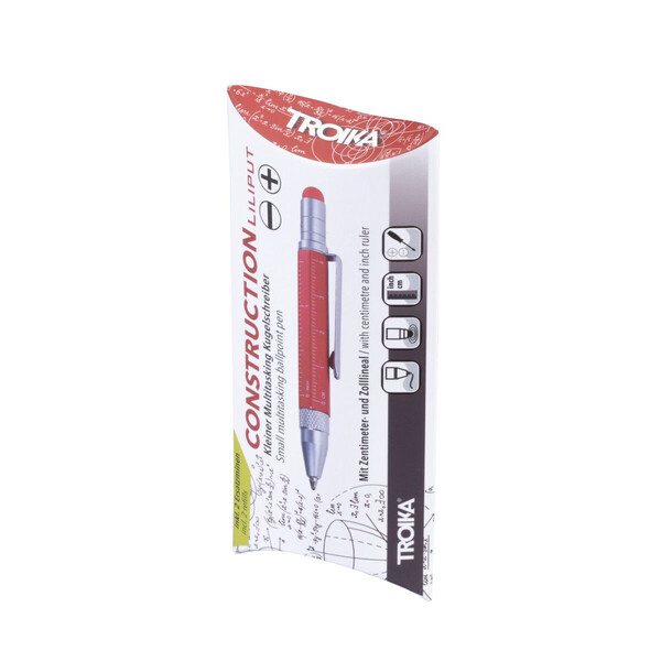 Многофункционална метална химикалка TROIKA LILIPUT TOOL PEN, червена