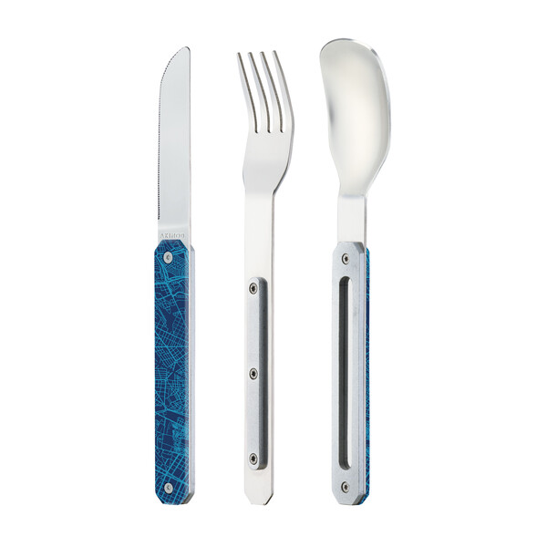 Комплект за хранене Akinod Straight Cutlery 12H34, Downtown Blue