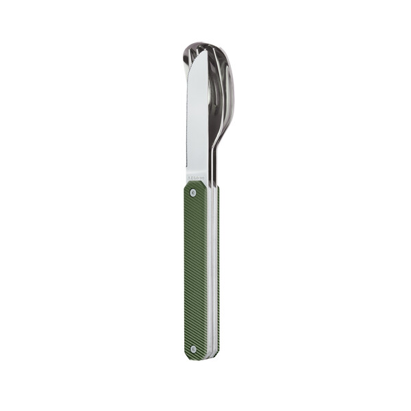 Комплект за хранене Akinod Straight Cutlery 12H34, Kaki Aluminium