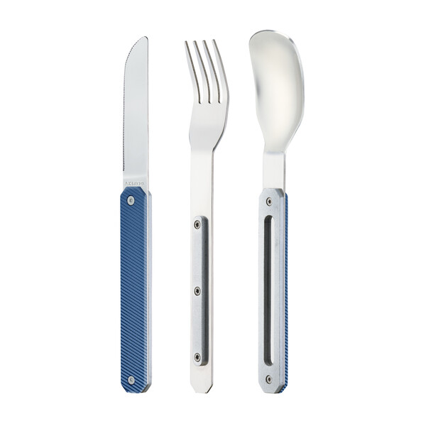 Комплект за хранене Akinod Straight Cutlery 12H34, Blue Aluminium