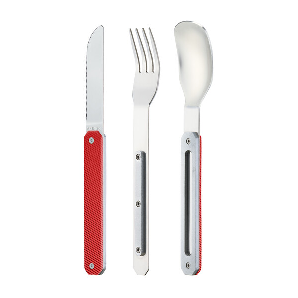 Комплект за хранене Akinod Straight Cutlery 12H34, Red Aluminium