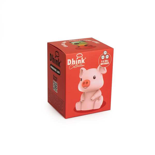 Нощна лампа Dhink® mini - Pig, розова