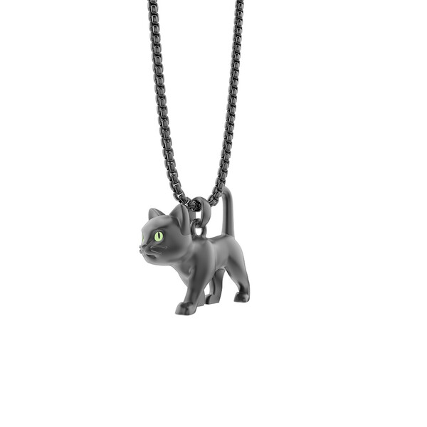 Колие с медальон Metalmorphose On-Shirts Black Cat
