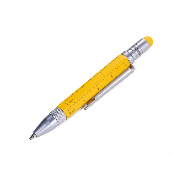 Многофункционална метална химикалка TROIKA LILIPUT TOOL PEN, жълта