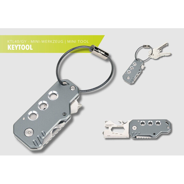 Многофункционален инструмент Troika - KEYTOOL, сив