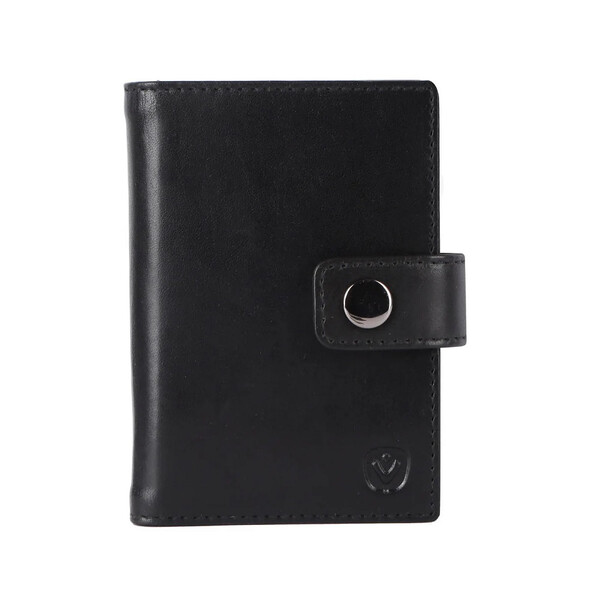 Кожен калъф за карти Valenta MagSafe Luxe Black