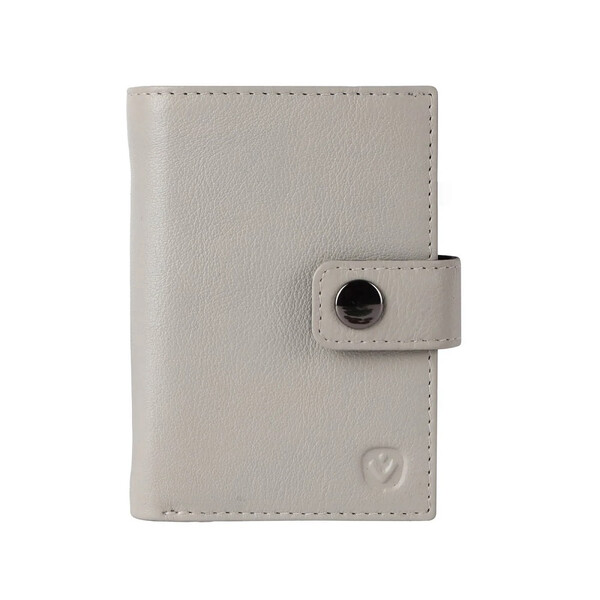 Кожен калъф за карти Valenta MagSafe Luxe Off-White