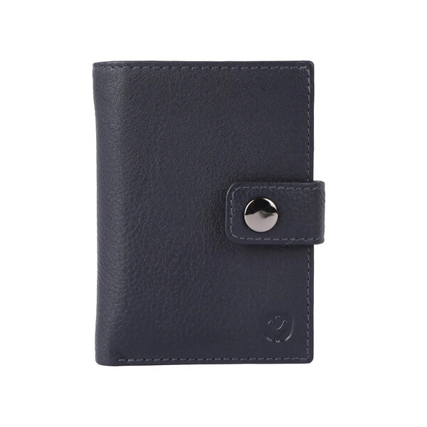 Кожен калъф за карти Valenta MagSafe Luxe Navy
