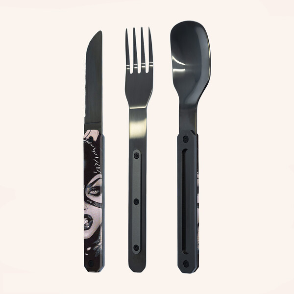 Комплект за хранене Akinod Straight Cutlery 12H34, Catwoman