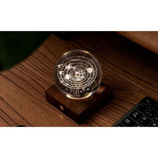 Нощна лампа Ginko Amber Crystal Light Solar System