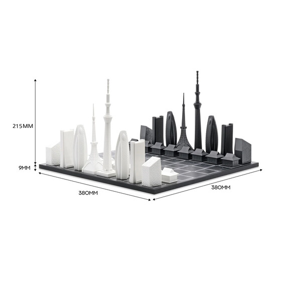 Шах Skyline Chess -  Tokyo Edition, дървено игрално поле
