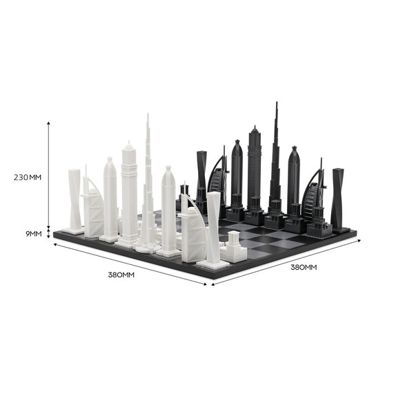 Шах Skyline Chess - Dubai Edition, дървено игрално поле