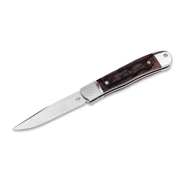 Джобен нож Böker Plus Hidden Release Trapper Appaloosa Bone