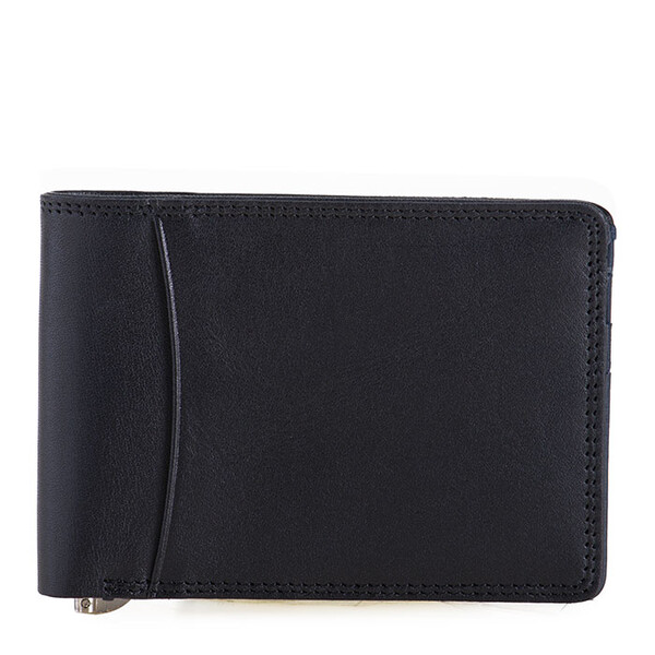 Кожен портфейл с щипка за пари Mywalit Black Blue