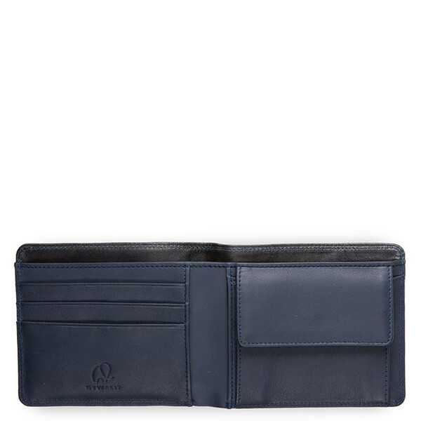 Кожен портфейл с монетник Mywalit Standard Black Blue