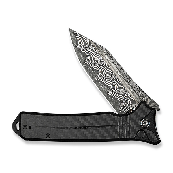 Джобен нож CIVIVI Neurohaptic Carbon Fiber Overlay/ Black G10 Handle / Damascus