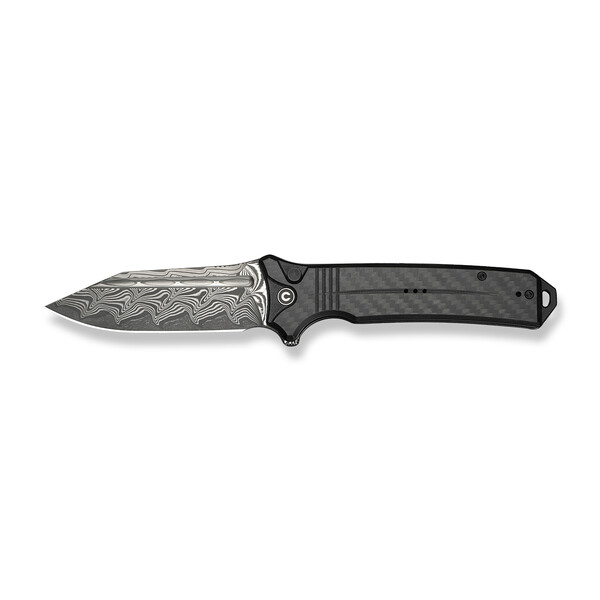 Джобен нож CIVIVI Neurohaptic Carbon Fiber Overlay/ Black G10 Handle / Damascus