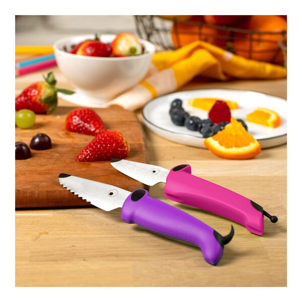 Нож Kuhn Rikon Kinderkitchen, 2 броя, фуксия/лилав