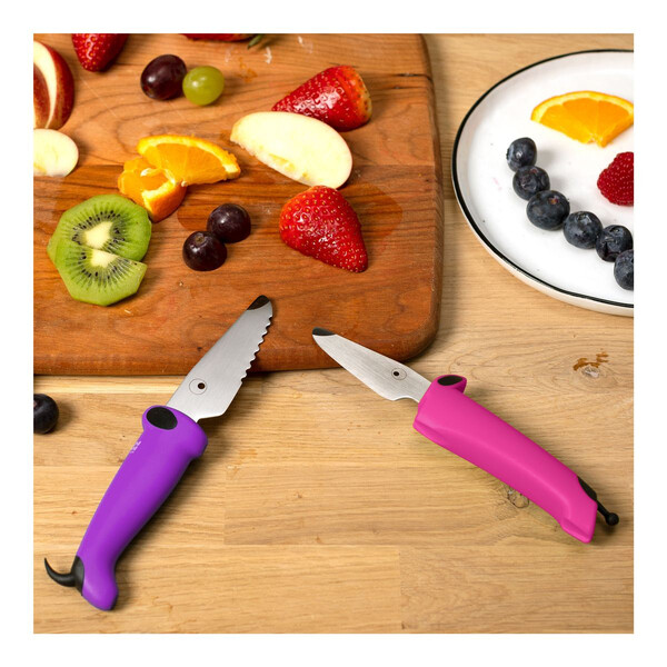 Нож Kuhn Rikon Kinderkitchen, 2 броя, фуксия/лилав
