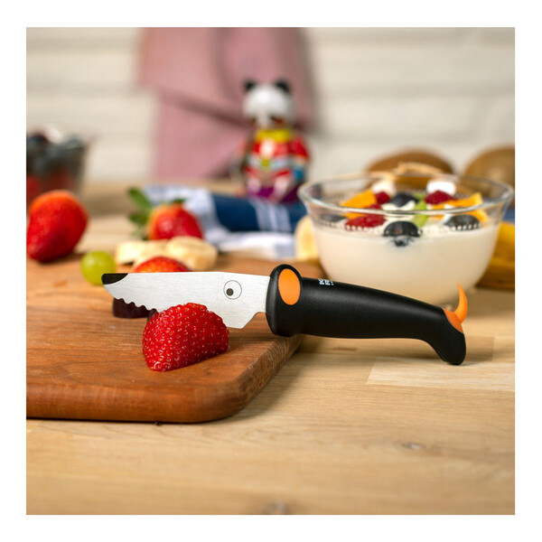 Нож Kuhn Rikon Kinderkitchen Dog, назъбен, черен