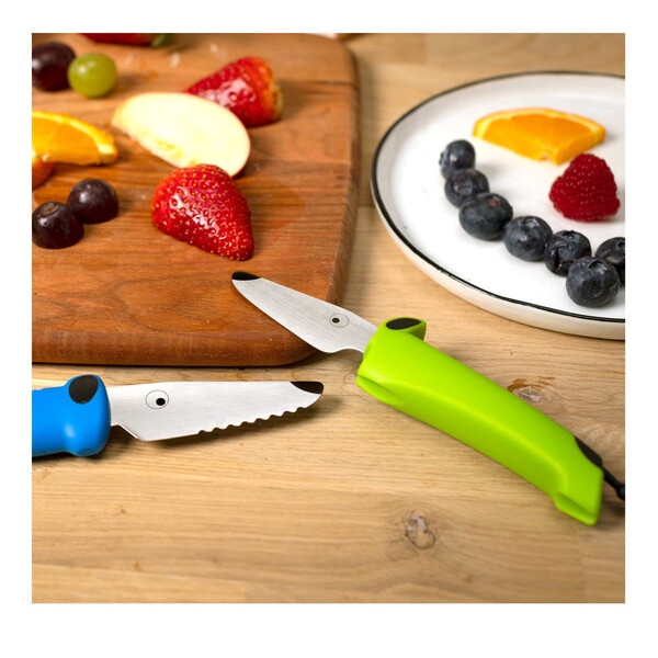 Нож Kuhn Rikon Kinderkitchen, 2 броя, син/зелен