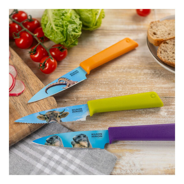 Нож Kuhn Rikon COLORI+ Paring Knife Swiss Animals, 3 броя