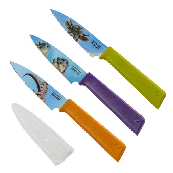 Нож Kuhn Rikon COLORI+ Paring Knife Swiss Animals, 3 броя