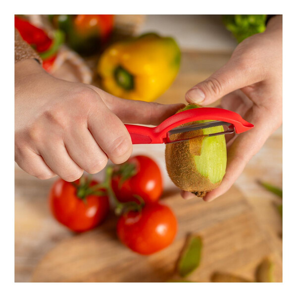 Белачка Kuhn Rikon Peeler Piranha Swivel, червена