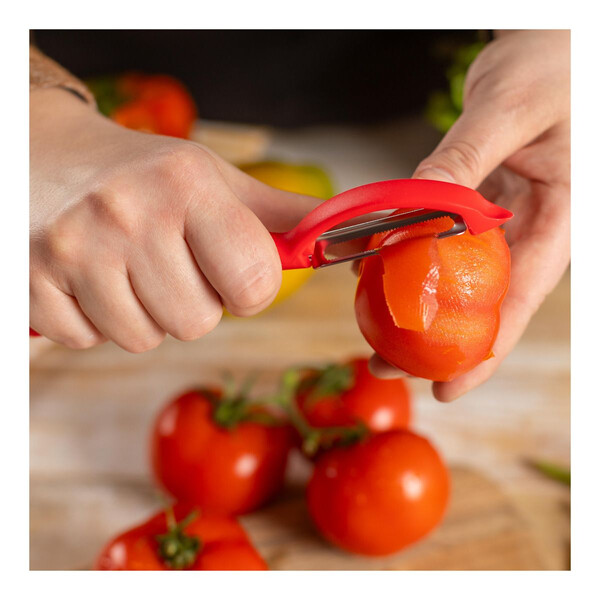 Белачка Kuhn Rikon Peeler Piranha Swivel, червена