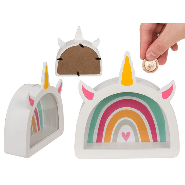 Дървена касичка “Rainbow unicorn“