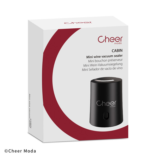 Мини вакуумна тапа Cheer Moda Cabin, черна