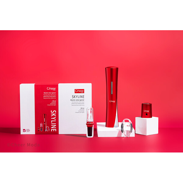 Комплект за вино Cheer Moda Coffret Skyline, черен