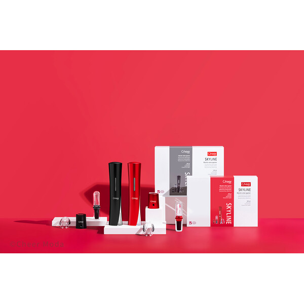 Комплект за вино Cheer Moda Coffret Skyline, черен