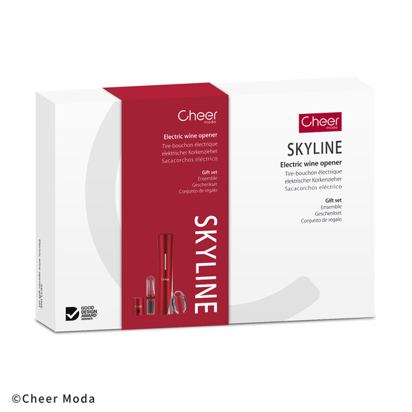 Комплект за вино Cheer Moda Coffret Skyline, черен