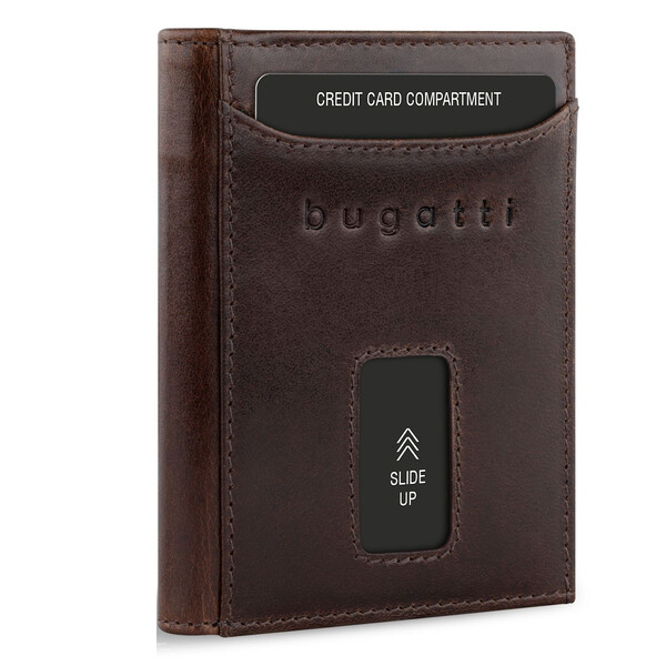 Кожен портфейл Bugatti Secure Slim Special Mini, кафяв