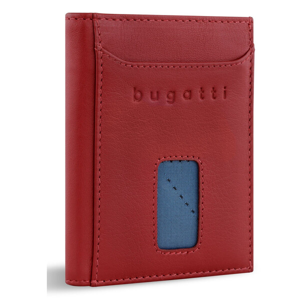 Кожен портфейл Bugatti Secure Slim Special Zip Mini, червен