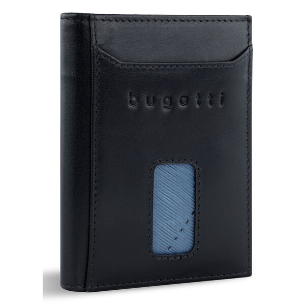 Кожен портфейл Bugatti Secure Slim Special Zip Mini, черен