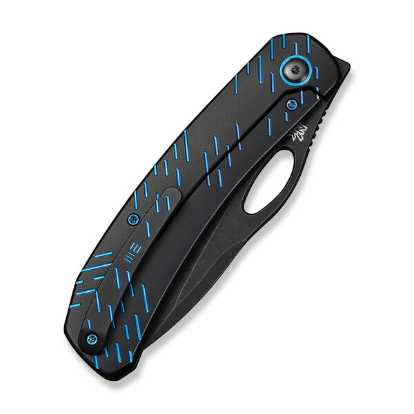 Джобен нож WEKNIFE Inmate Black Titanium With Blue Raindrops