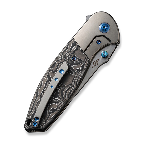 Джобен нож WEKNIFE Nitro OG Polished Bead Blasted Titanium & Aluminum Foil Carbon Fiber Inlay
